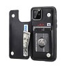 iPhone 11 Pro Max Leather Wallet Flip Diary Case Cover - Black