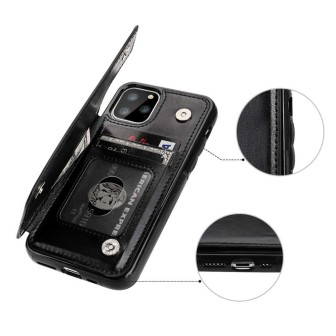 iPhone 11 Pro Max Leather Wallet Flip Diary Case Cover - Black