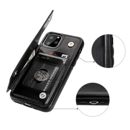 iPhone 11 Pro Max Leather Wallet Flip Diary Case Cover - Black