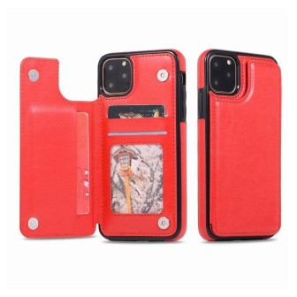 iPhone 11 Pro Max Leather Wallet Flip Diary Case Cover - Red