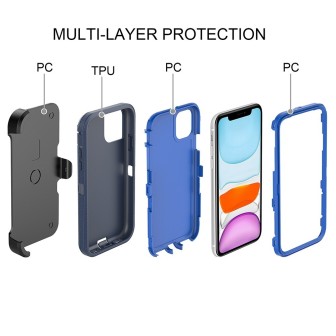 iPhone 11 Pro Max Rugged Armor Belt Clip Holster Case Cover - Purple
