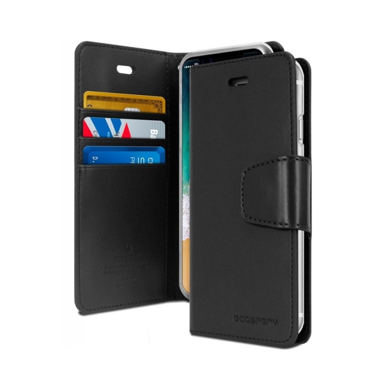 iPhone XS Max Leather Wallet Flip Diary Case Cover - Black | Australia