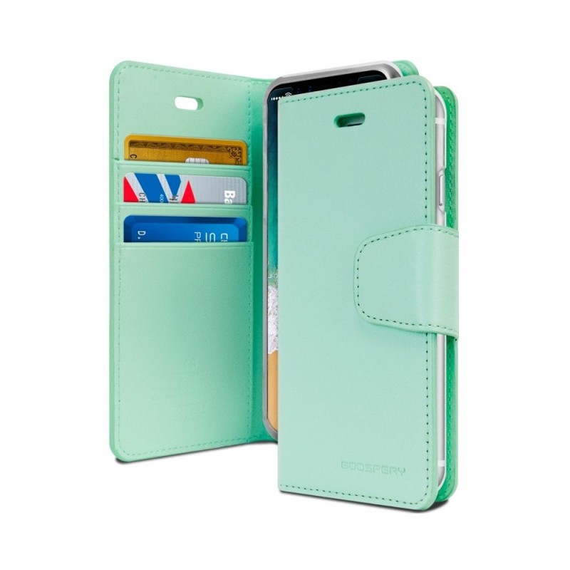 iPhone XS Max Leather Wallet Flip Diary Case Cover - Mint | Australia