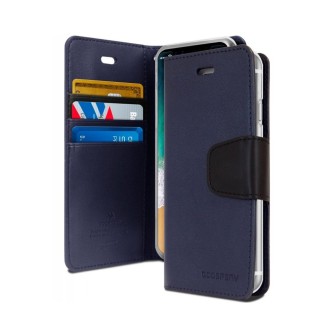 iPhone XS Max Leather Wallet Flip Diary Case Cover - Navy | Australia