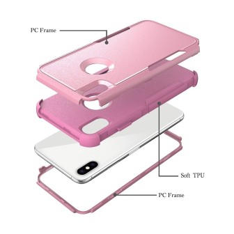 iPhone X / XS Heavy-Duty Armor Shockproof Case Cover - Pink