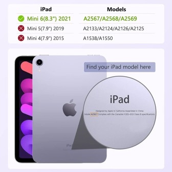 iPad Mini 6 (2021) Soft TPU Back Shell Slim Cover Case with Auto Sleep