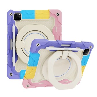 iPad Air 13 (2024-2026) Armor Shockproof Handle Ring Rotation Case Cov