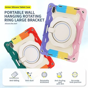 iPad Air 13 (2024-2026) Armor Shockproof Handle Ring Rotation Case Cov