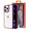 iPhone 15 Pro Max Clear with Metal Camera Frame Case Cover - Wine