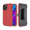 iPhone 12 Pro Rugged Armor Belt Clip Holster Case Cover - Red