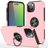 iPhone 15 Plus Shockproof with Ring Holder Stand Case Cover - Pink