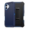 iPhone 16 Plus Rugged Armor Belt Clip Holster Case Cover - Navy