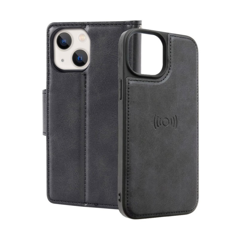 iPhone 14 Pro Max Magnetic Flip Wallet Case Cover - Black | Australia