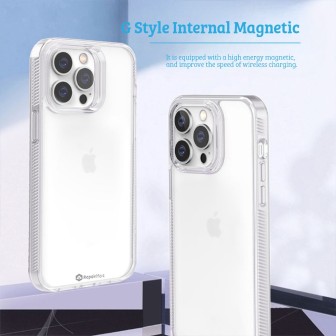 iPhone 15 Pro MagSafe Compatible Clear Shockproof Case Cover - Clear
