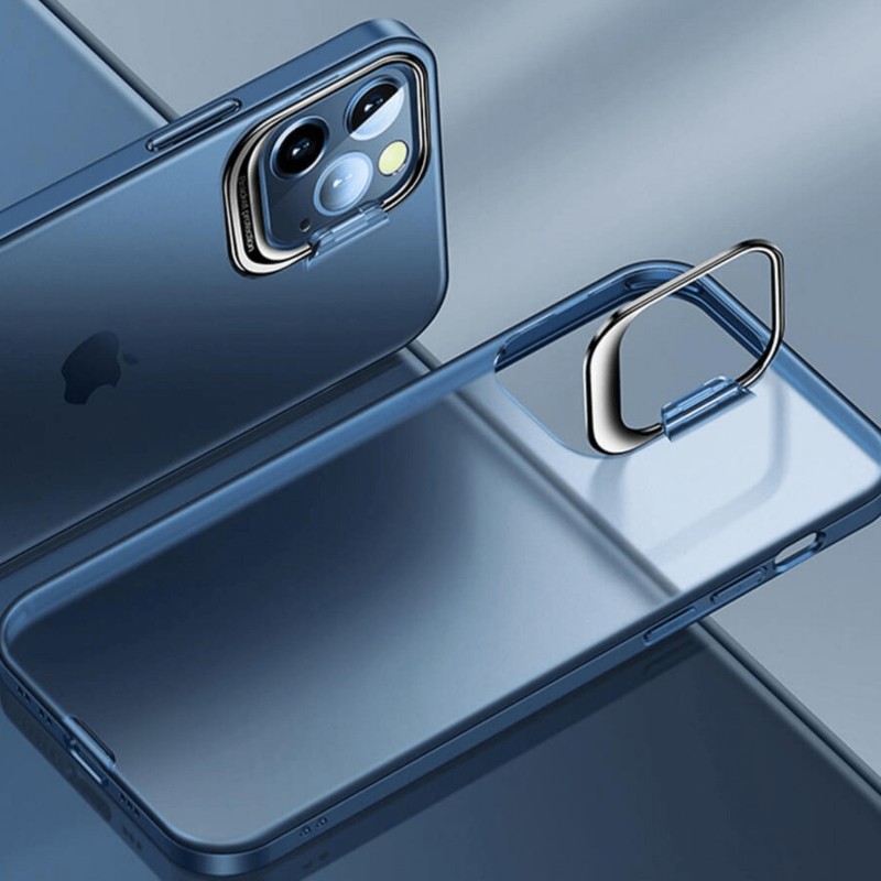 iPhone 12 Pro Invisible Bracket Protection Case Cover - Blue