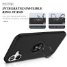 iPhone 17 Shockproof with Ring Holder Stand Case Cover - Black