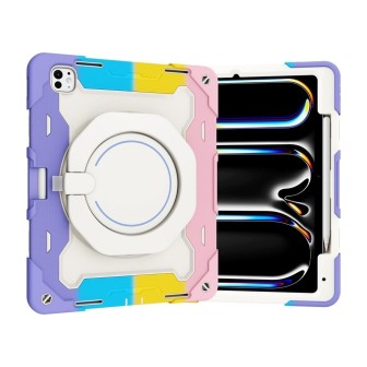iPad Pro 13 (2024) Armor Shockproof Handle Ring Rotation Case Cover -