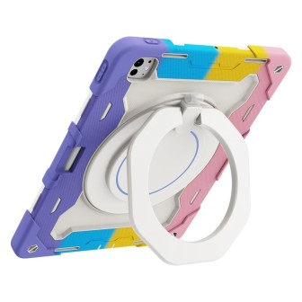 iPad Pro 11 (2024) Armor Shockproof Handle Ring Rotation Case Cover -