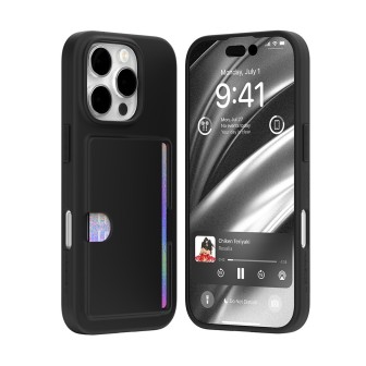 iPhone 16 Pro Card Holder with 2 Card Slots Case Cover - Black