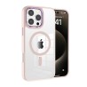 iPhone 16 Pro Clear with Metal Camera Frame Case Cover - Pink