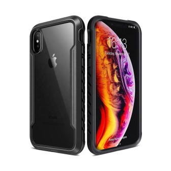 iPhone XS Max Heavy-Duty Armor Shockproof Case Cover - Black