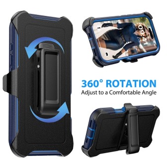 iPhone 16 Rugged Armor Belt Clip Holster Case Cover - Black