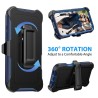 iPhone 16 Rugged Armor Belt Clip Holster Case Cover - Black