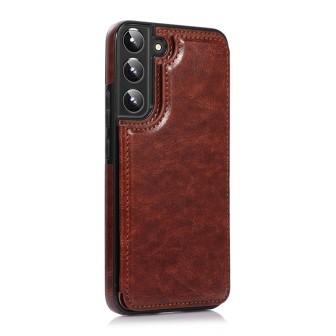 Samsung Galaxy S23 Plus Leather Wallet Flip Diary Case Cover - Brown