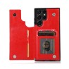 Samsung Galaxy S23 Ultra Leather Wallet Flip Diary Case Cover - Red