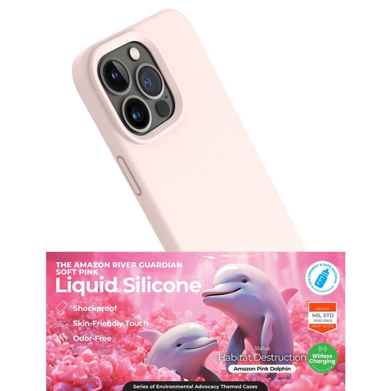 iPhone 15 Pro Max Liquid Silicone Case Cover - Baby Pink | Australia