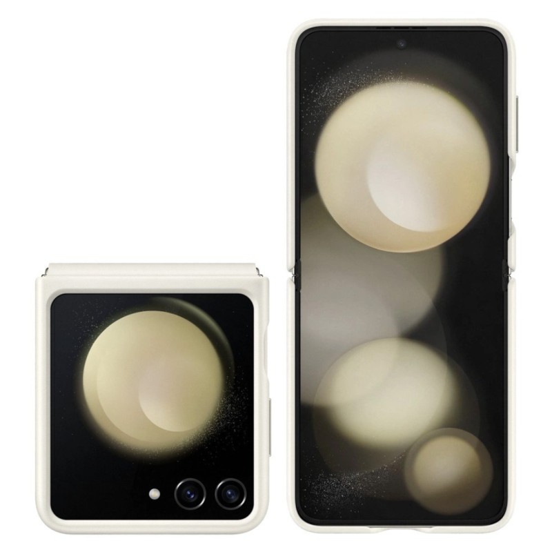 Samsung Galaxy Z Flip5 Polyurethane Leather Case Cover - White