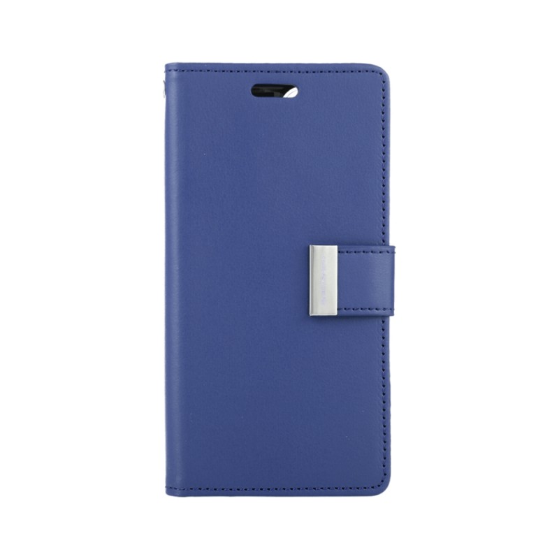 iPhone 13 Pro Max Leather Wallet Flip Diary Case Cover - Navy