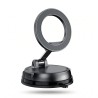 Foldable Magnetic Car Phone Mount Black Suction Cup Holder, MagSafe, Compact