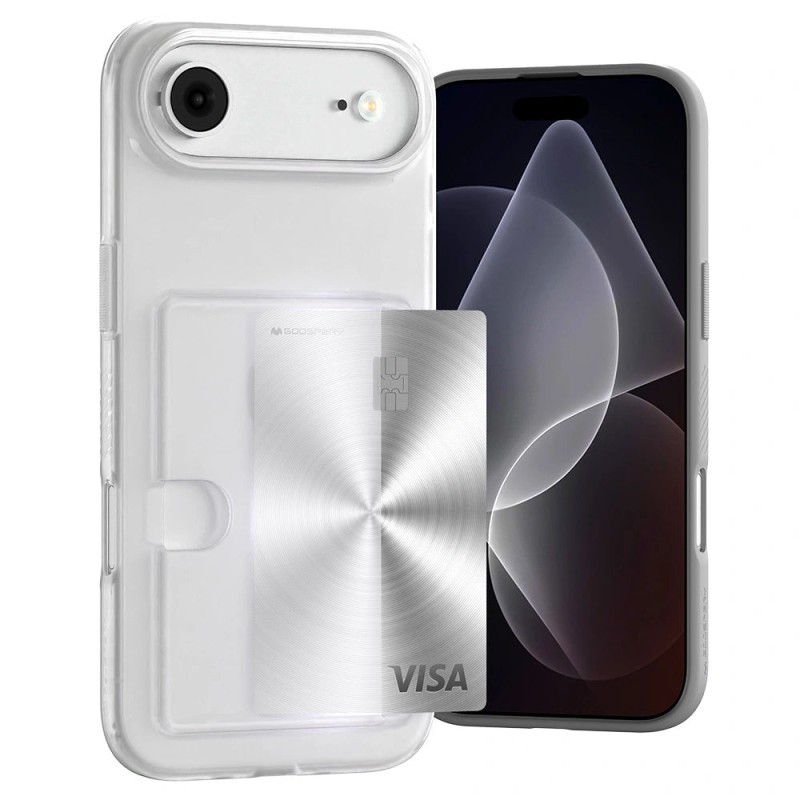 iPhone 17 Air Card Holder with 2 Card Slots Case Cover - Transparent