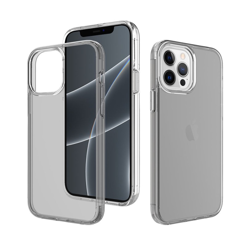 iPhone 15 Plus Slim Shockproof Clear Case Cover - Clear Black