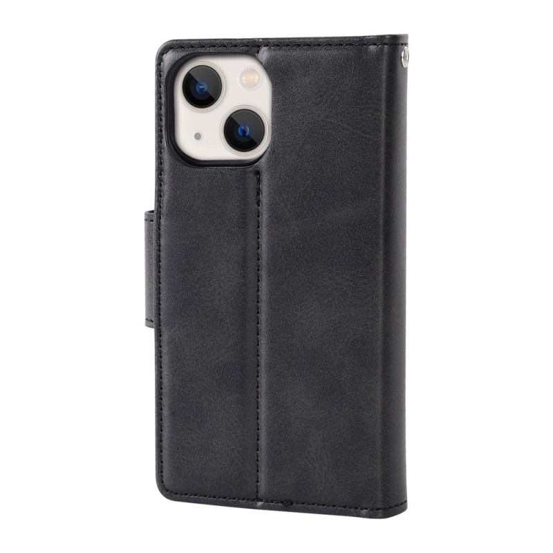 iPhone 13 Leather Wallet Flip MagSafe Compatible Case Cover - Black