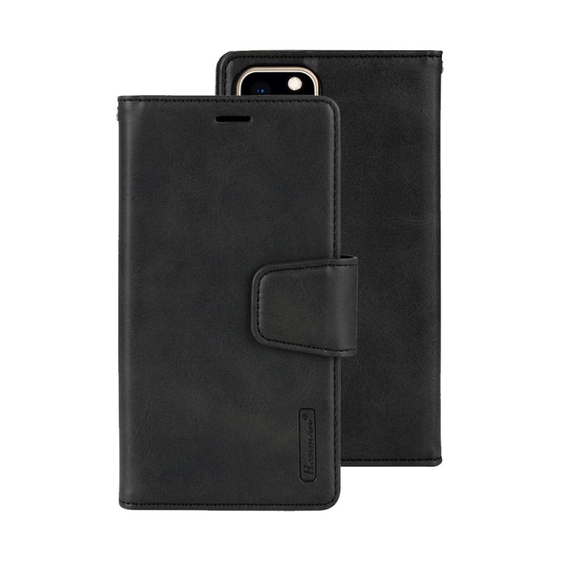 iPhone 11 Leather Wallet Flip MagSafe Compatible Case Cover - Black