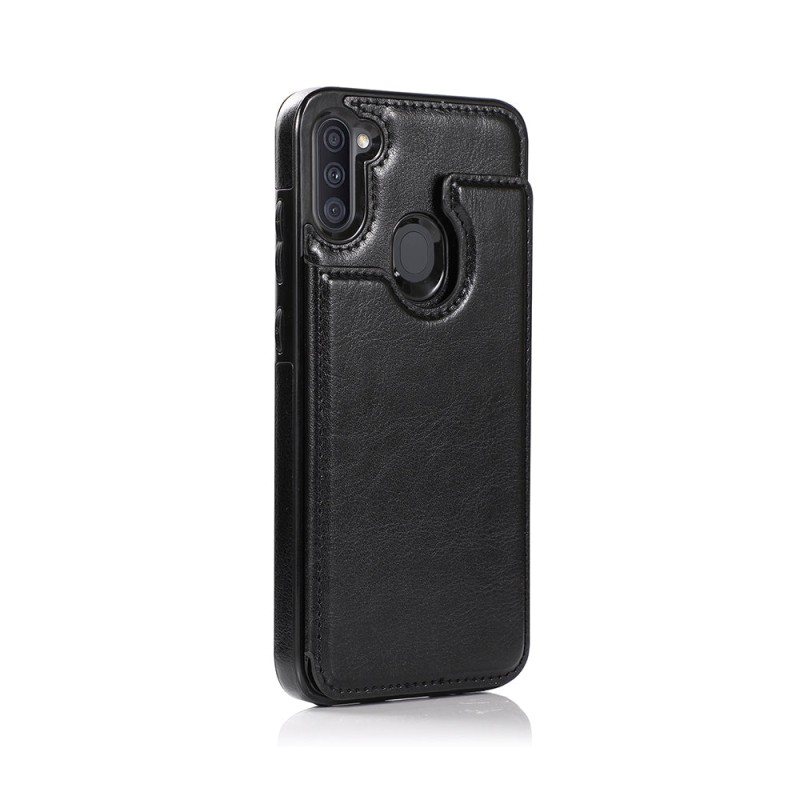 Samsung Galaxy A11 Leather Wallet Flip Diary Case Cover - Black