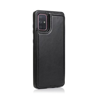 Samsung Galaxy A71 / A7 Leather Wallet Flip Diary Case Cover - Black