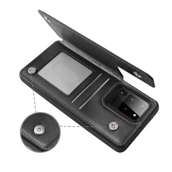 Samsung Galaxy S20 Ultra Leather Wallet Flip Diary Case Cover - Black