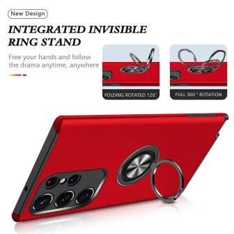Samsung Galaxy S25 Ultra Shockproof with Ring Holder Stand MagSafe Compatible Com