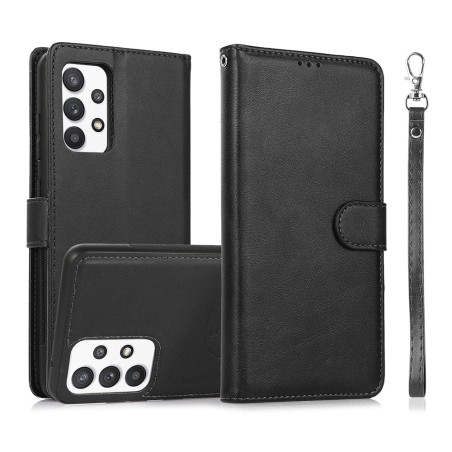 Samsung Galaxy A32 Leather Wallet Flip Diary Case Cover - Black