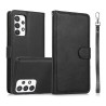 Samsung Galaxy A32 Leather Wallet Flip Diary Case Cover - Black