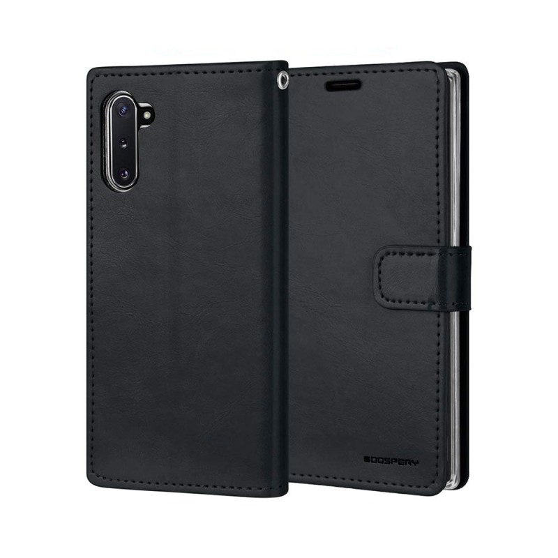Samsung Galaxy Note 10 Leather Wallet Flip Diary Case Cover - Black