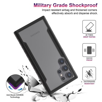 Samsung Galaxy S24 Ultra Heavy-Duty Armor Shockproof Case Cover - Blac