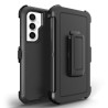 Samsung Galaxy S23 FE Rugged Armor Belt Clip Holster Case Cover - Blac