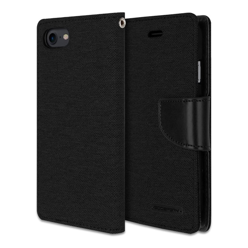 iPhone 7 Leather Wallet Flip Case Cover - Black | Australia