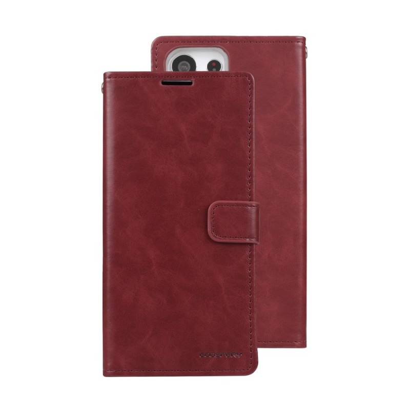 Samsung Galaxy S23 Ultra Leather Wallet Flip Diary Case Cover - Wine