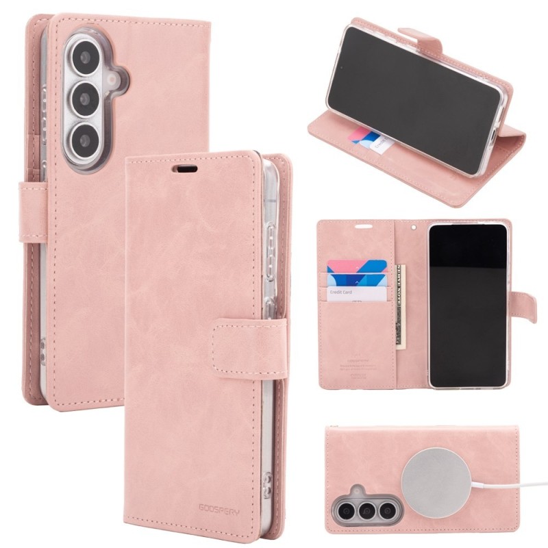 Samsung Galaxy S26 MagSafe Compatible Leather Wallet Flip Diary Case C
