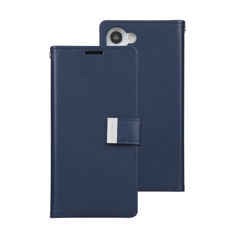 Samsung Galaxy S23 Leather Wallet Flip Diary Case Cover - Navy